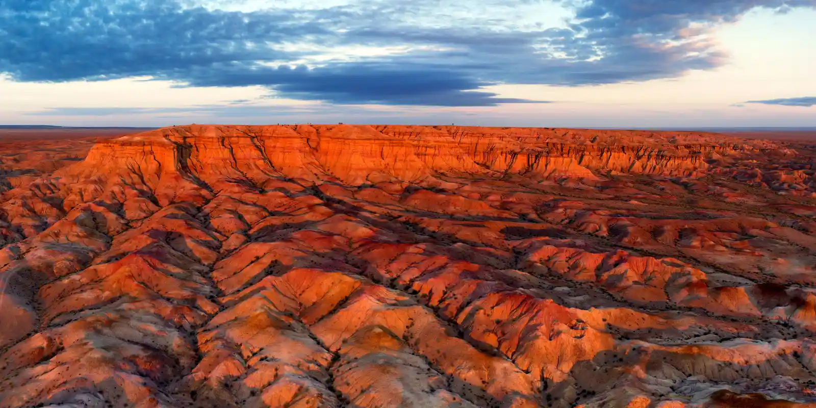 Sunrise view of Tsagaan Suvarga in Mongolia.