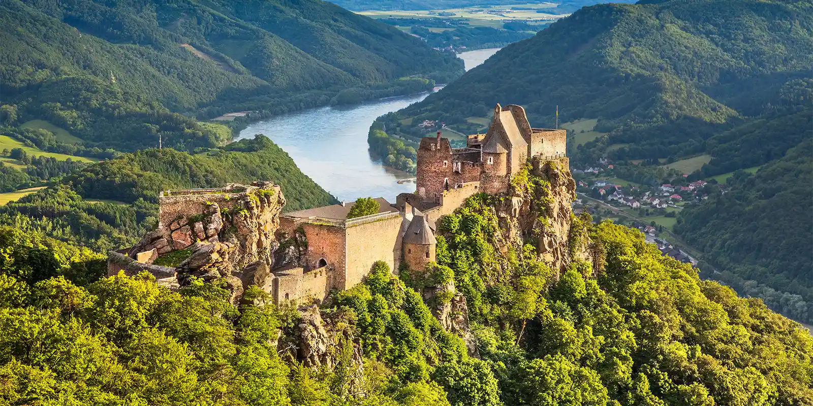 Aggstein Castle ruins in Wachau Valley, Austria