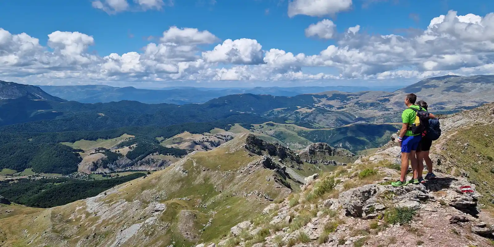 Walkers admiring the view in the Visocica Mountain Range, Bosnia & Herzegovina