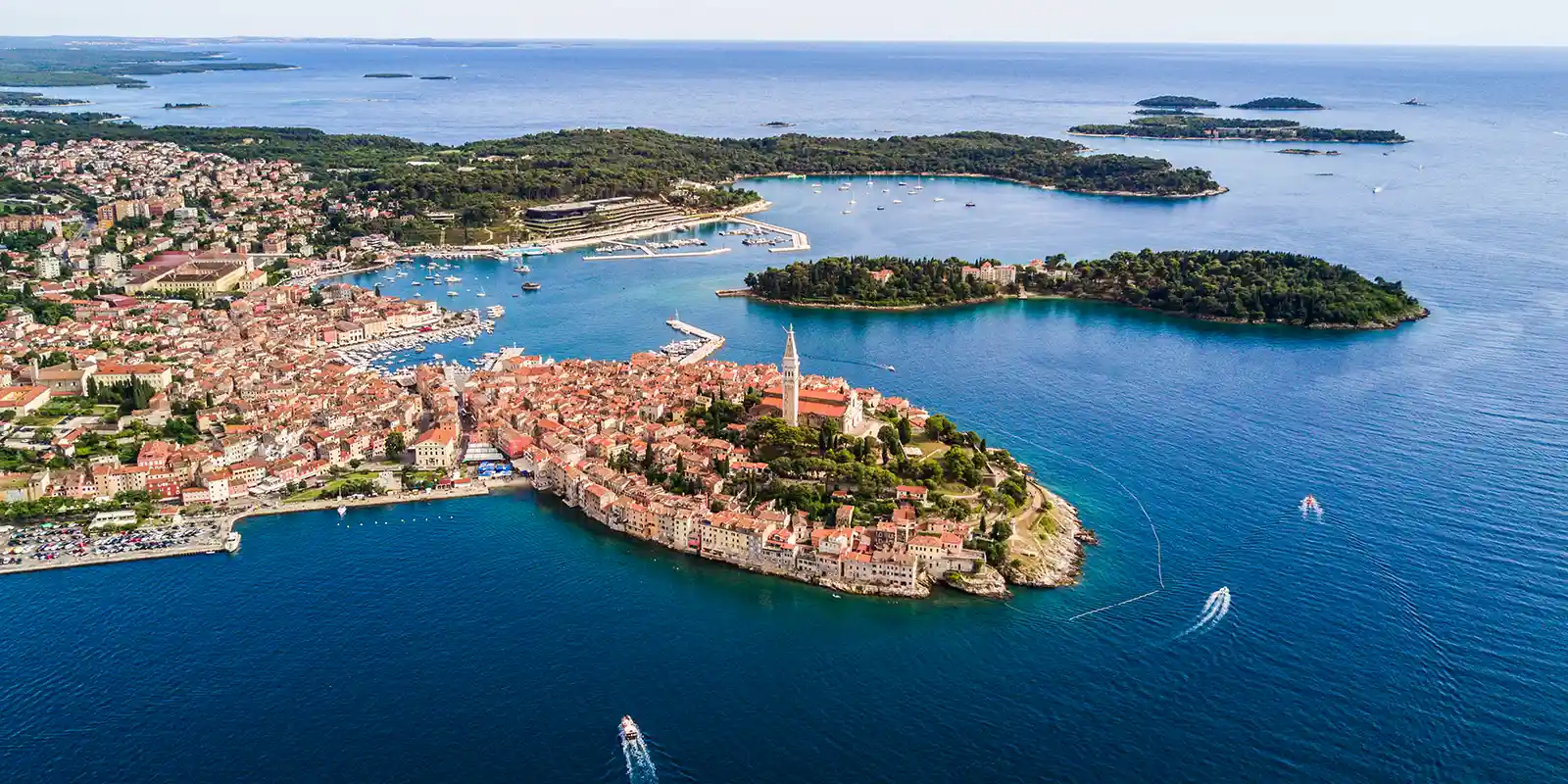 Aerial of Rovinj, Croatia