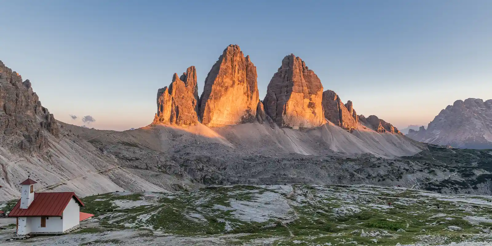 Golden hour over Drei Zinnen, Italy
