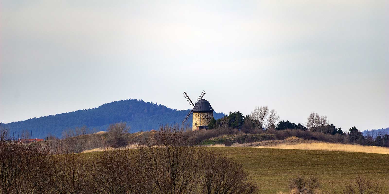 Windmill near Thale in the Harz Mountains, Germany