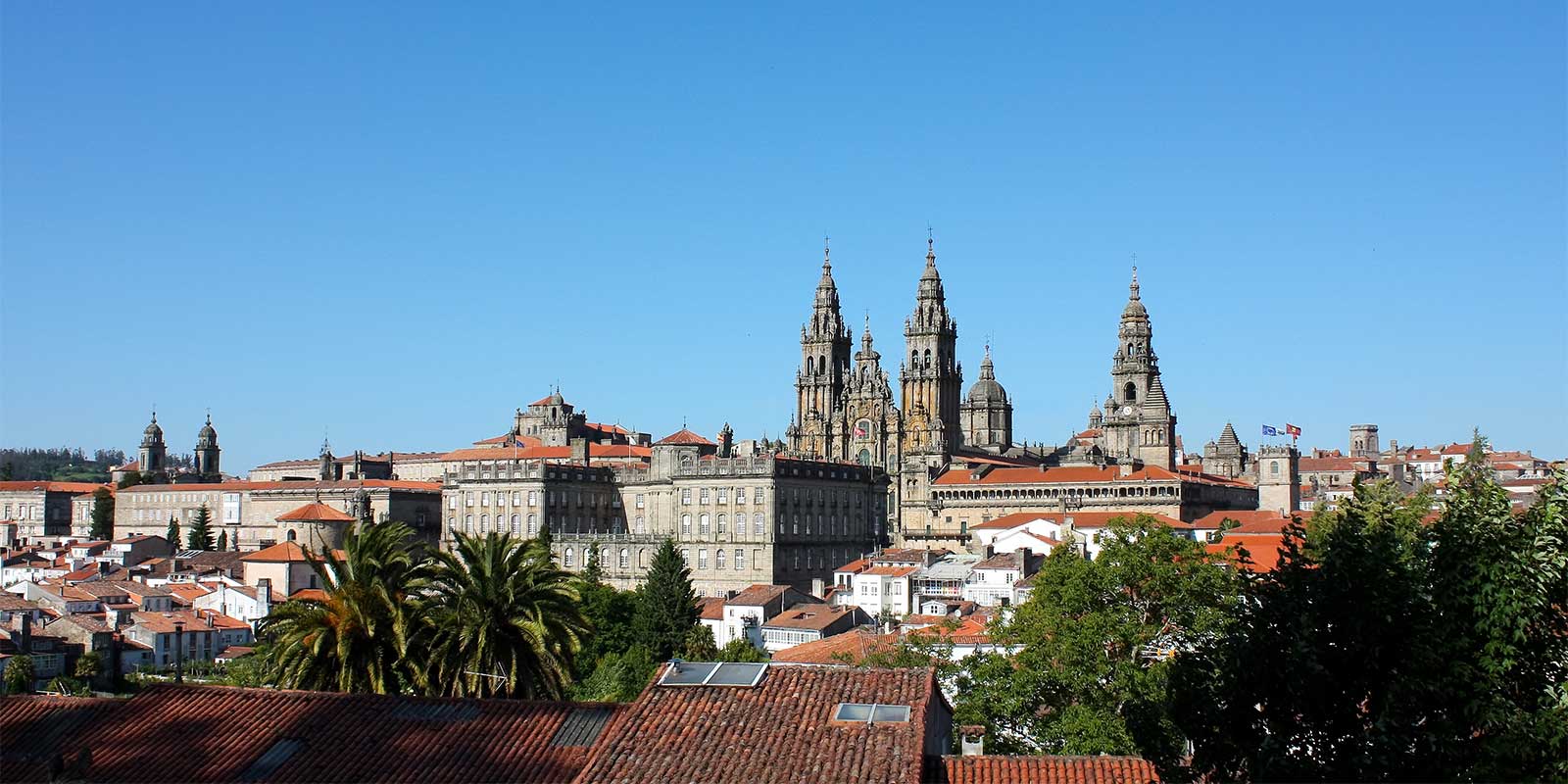 View of Santiago de Compostela in Spain
