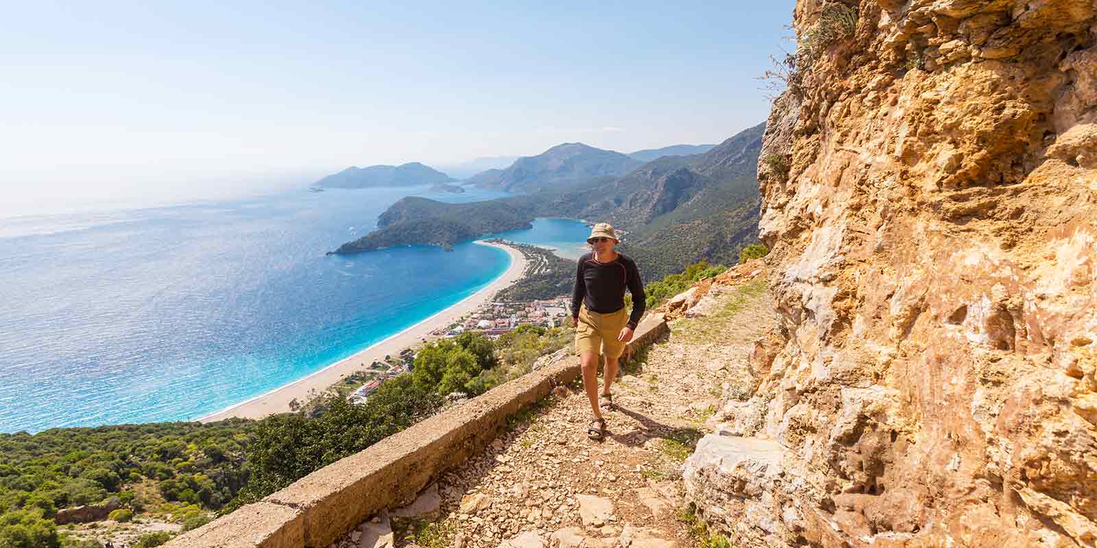 Hiker on the Lycian Way in Turkey