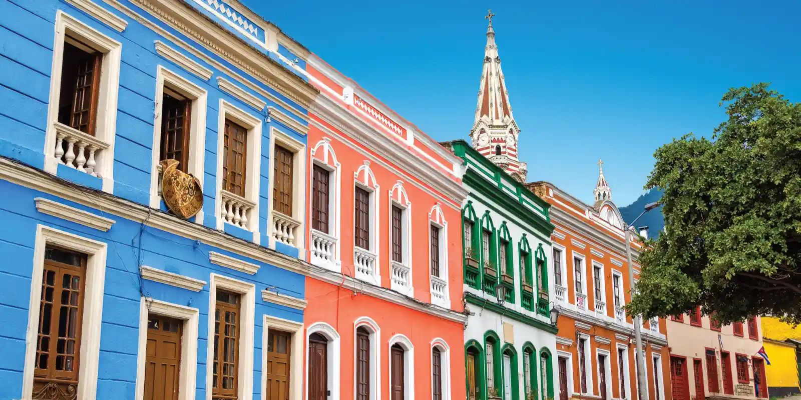Colourful buildings in Bogota, capital city of Colombia.