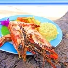 Grilled seafood in Madagascar.