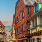 Colourful houses of Ribeauville, France.