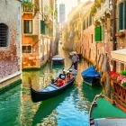 Gondala on a canal in Venice, Italy