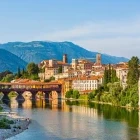 Bridge spanning the Brenta River, in Bassano del Grappa, Italy