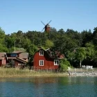 Uto harbour & windmill in the Stockholm Archipelago, Sweden