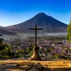 Cerro de la Cruz viewpoint, overlooking the town of Antigua, Guatemala.