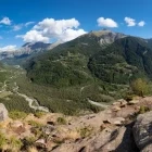 Panoramic view of the Drac Valley from la Coche plateau, France.