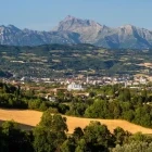 View of the city of Gap, with Chaillol peak in the background, France.
