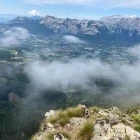View of a valley in the French Alps, France.