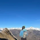 Hiker admiring the Champsaur mountains.