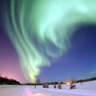 Snowshoeing under the Northern Lights Aurora Borealis