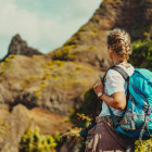 Hiker in Santo Antão, Cape Verde