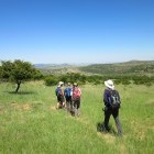 Hikers exploring Isandlwana Battlefields in South Africa