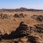 The Baga Gazriin Chuluu granite cliffs in the Gobi Desert, Mongolia.