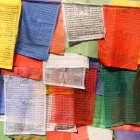 Buddhist prayer flags in Darjeeling, India