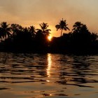 Sunset over Kochi Backwaters in India