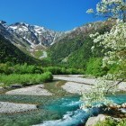 River valley in Kamikochi, Japan