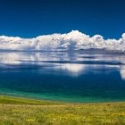 Panorama of Son Kul Lake in Kyrgyzstan