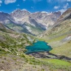 Tien Shan mountain and lake in Kyrgyzstan