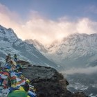 Looking out from Annapurna Base Camp in Nepal