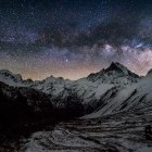 Milky Way over Mount Machhapuchhare in Nepal