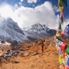 Tibetan flags at Annapurna Base Camp in Nepal
