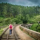 Hiker on Nine Arch Bridge in Ella, Sri Lanka