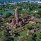 Aerial view of Ayutthaya Temple in Thailand