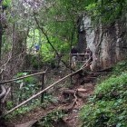Hikers on trail at Kanchanaburi in Thailand