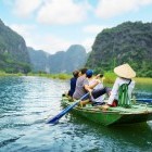 Boat trip down Ngo Dong river in Ninh Binh, Vietnam