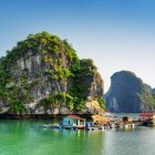 Floating village in Ha Long Bay, Vietnam