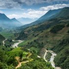 Rice fields near Tavan village in Vietnam