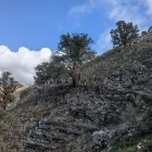 Group hiking the trail from Lukova in Albania.