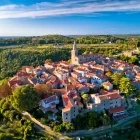 Aerial of Groznjan in Croatia