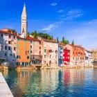 Colourful houses in Rovinj, Croatia