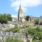 View of the medieval abbey in Lannion, Brittany, France