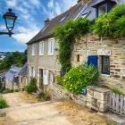 Medieval houses in Lannion, Brittany, France