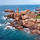 Aerial view of the Mean Ruz Lighthouse, Brittany, France