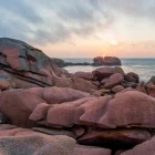 Sunset over the coast of Brittany, France
