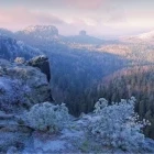The Domerker Viewpoint in the Elbe Mountains, Germany.