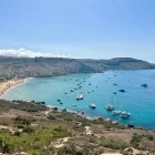 View from Tal Mixta Cave looking over Ramla Beach in Gozo