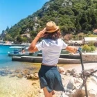 A woman in the fishing village of Frikes, Ithaca Island, Greece