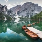 View of Lago di Braies, Italy