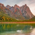 Lago di Dobbiaco, in the Dolomites, Italy