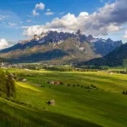 View over the town of Toblach, Italy